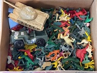 Plastic Army Men, Dinosaurs, and More in Shoebox