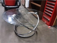 Circle Coffee Table With Metal Stand