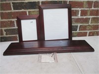 NEW Mahogony Shelf & 2 Picture Frames Set