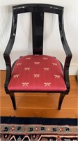 Black lacquer armchair with a dragonfly burgundy,