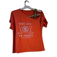 WOMAN SHIRT SOFT LIFE NO STRESS PRINT SIZE M RED