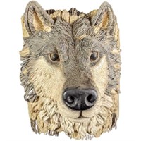 Hand Painted Resin Wolf Head Wall Plaque