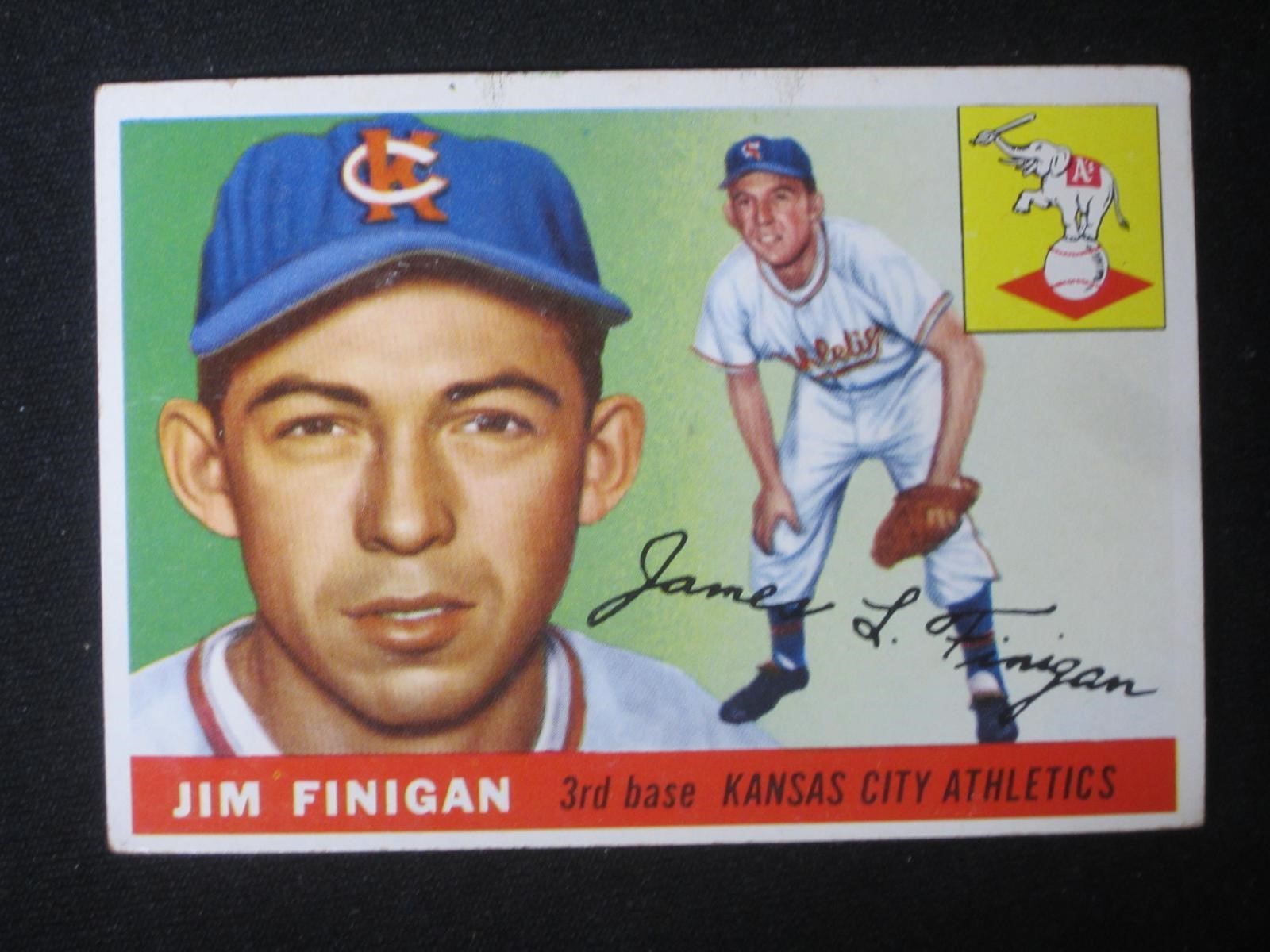 1955 TOPPS #14 JIM FINIGAN KANSAS CITY A'S