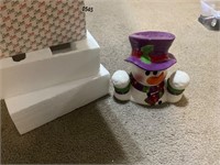 Snowman cookie jar new in box