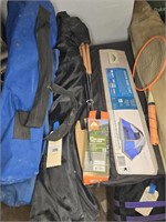 CAMPING TENT, FOLDING CHAIRS, FORK / COOKER
