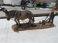 FARMER AND MULE STATUE AS IS