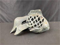 Koi Cast Iron Japanese Lantern