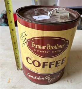 Large Farmers Bros Coffee Can