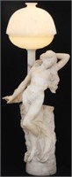R. Colivicchi Figural Carved Alabaster Lamp