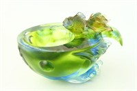 Chinese Studio Art Glass Figural Bowl,