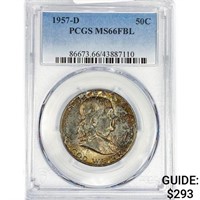 1957-D Franklin Half Dollar PCGS MS66 FBL