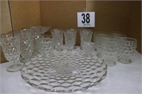 (19) pieces of Glassware with Lidded Tote