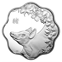 Lunar Lotus Coin - Year of the Pig .99999 Fine $15