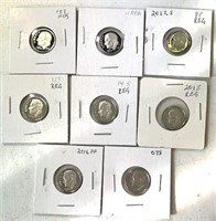 (8) Roosevelt Dimes PROOFS