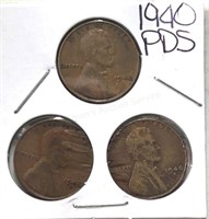 1940 PDS Lincoln Wheat Cents