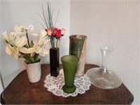 Vases. Pottery. Glass. Vintage Frosted.