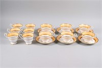 MID-VICTORIAN TEACUPS AND SAUCERS