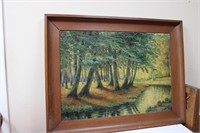Framed River Painting