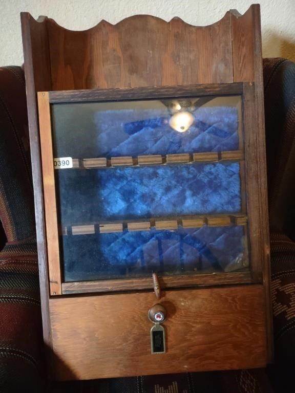 Custom Made 13 Pipe Case, Glass Front w/Drawer