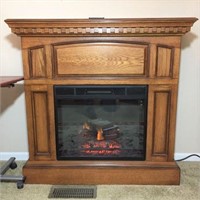 Tall Wooden Electric Fire Place