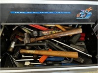 ASSORTED HAMMERS & PIPE WRENCHES (CONTENTS OF DRAW