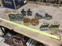 6 pair vintage cast iron book ends (Alamo bldg.