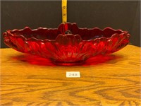 Vintage Jeannette Red Flash Oblong Fruit Bowl