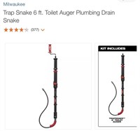 Milwaukee 6’ Trap Snake Toilet Auger
