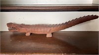 Large carved wood alligator , 24 inches long