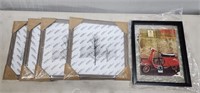 5 NEW PICTURE FRAMES-4-14X14 1-15X12 DOUBLE SIDED