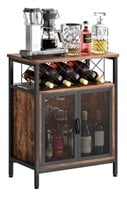E10021  Kalrin Wine Bar Cabinet with Storage Rust
