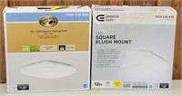 (2) 12" LED Square Flush Mount Ceiling Lights