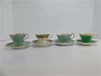 4 AYNSLEY CUPS & SAUCERS