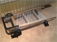 CART TABLE WITH SAD IRON SUPPORTS