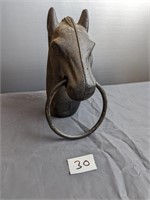 Antique cast  iron horse head hitching post