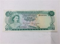 Bahamas One Dollar Note