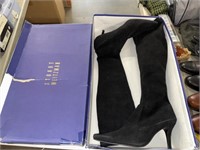 LADIES STUART WEITZMAN TALL BLACK SUEDE BOOTS 11