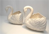 PAIR OF SWAN WALL PLANTERS