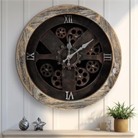 ZBJZJM 16 Wall Clock with Moving Gears  Black