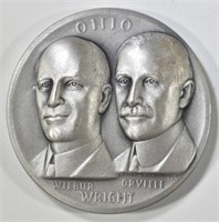 WRIGHT BROTHERS OHIO STATEHOOD SILVER ART MEDAL