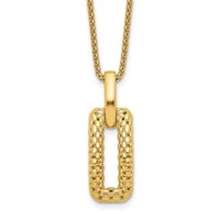 14K- Polished and Textured Fancy Necklace