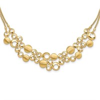 14k- Polished and Satin Circles Necklace