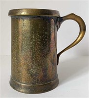 Old Antique Brass Stein Mug