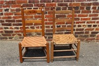 2 Split Oak Bottom Chairs