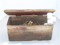 Wooden Box w Rust Items