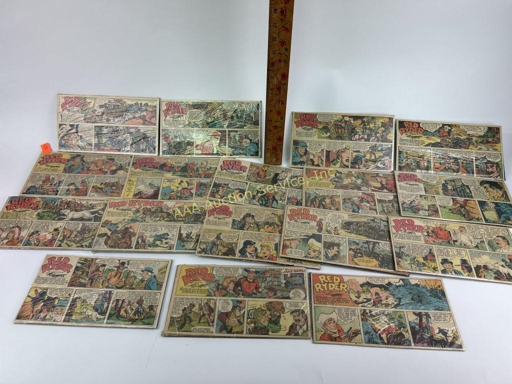 (16) Red Rider Comic Strips.  Good Condition.