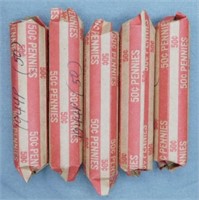 (5) Rolls of 1944-P Wheat Cents.