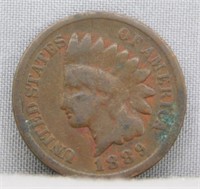 1889 Indian Head Penny. Note: Good Condition.