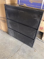 3 Drawer Lateral Black Metal Office Filing Cabinet
