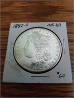 Morgan silver dollar 1882 ms 63